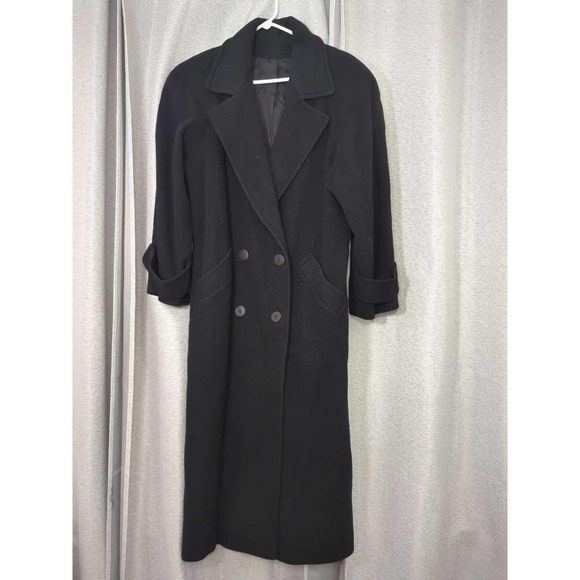 Harold's Jackets & Blazers - Harold's Peacoat Womens 6 Black Wool Double-Breasted Full Length Made in USA